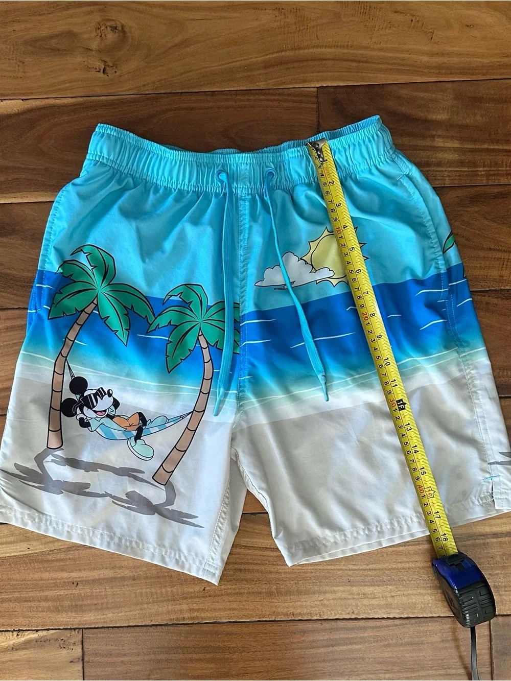 Disney Mickey Mouse Tropical Beach Swim Trunks Board Shorts Size M